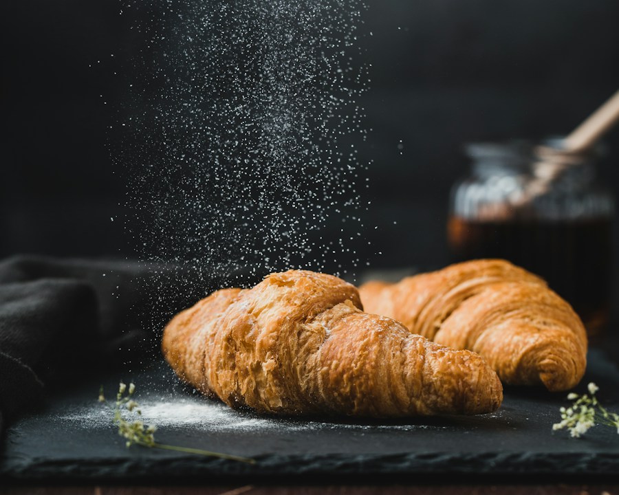 Fresh croissants from the pastry counter